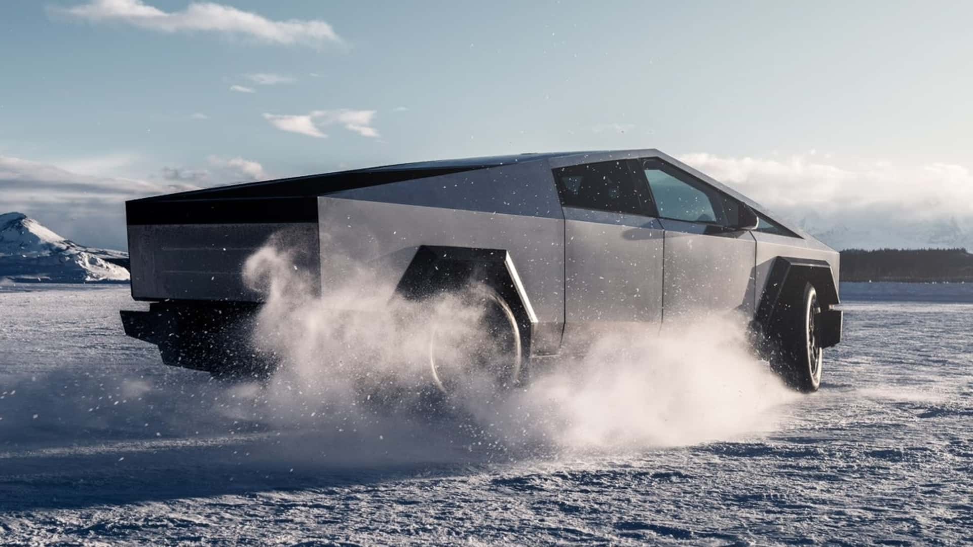 Tesla autonomous vehicle undergoing winter weather testing