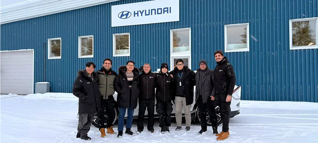 Easyrain and Hyundai Motor Company team testing in Arjeplog, Sweden